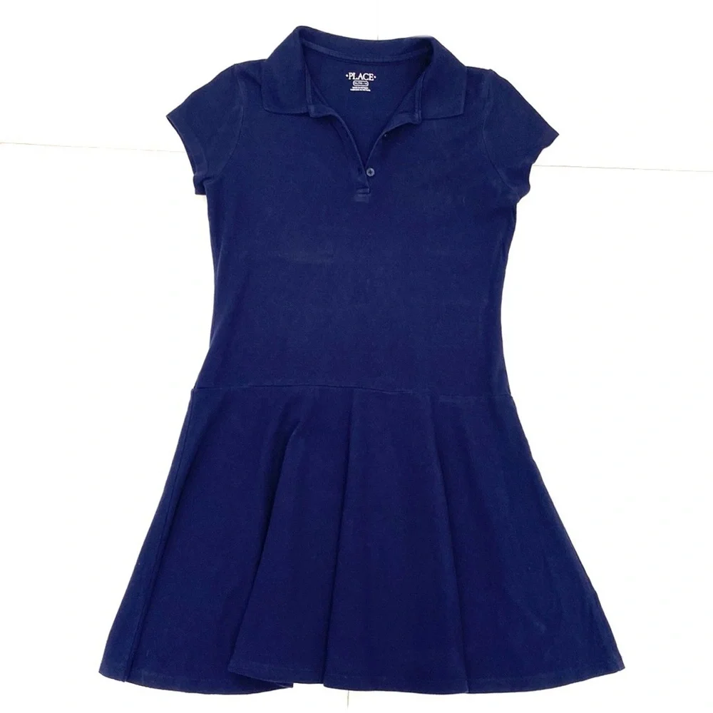Children's Place Girls Classic Navy Uniform Shirt/School Dress XL